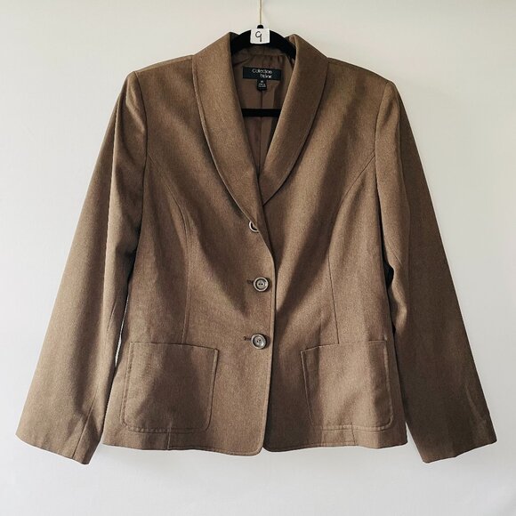 Collection By Le Suit Womens Brown Three Button Style Pant Suit Blazer Size 14 - Picture 1 of 7